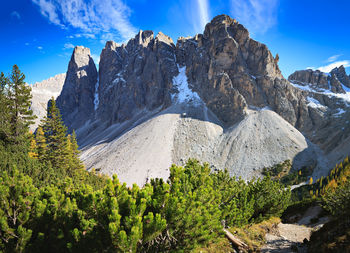 Panoramic view of rocky mountains against sky