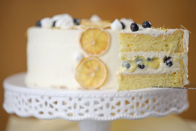 Close-up of cake in plate