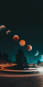 Scenic view of moon against sky at night
