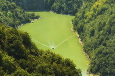 High angle view of river