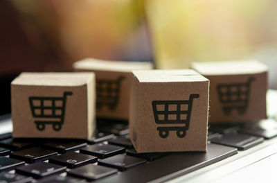 Close-up of toy on table