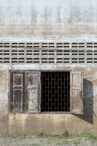 Closed window of old building