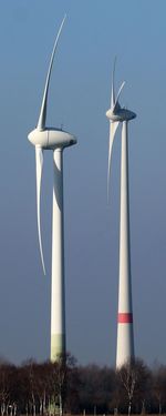 Low angle view of windmill