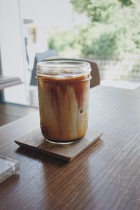 Close-up of coffee on table