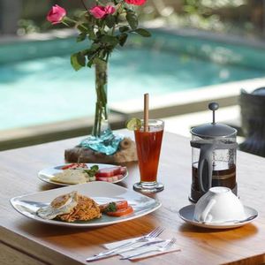 Close-up of breakfast served on table