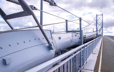 Low angle view of ship against sky