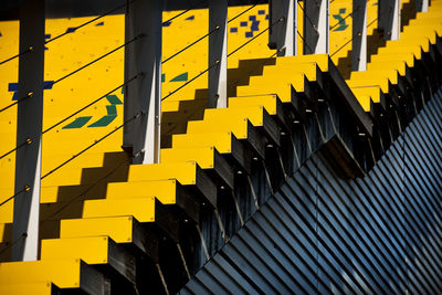 Close-up of yellow stairs