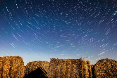 Low angle view of star field against sky