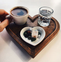 High angle view of breakfast