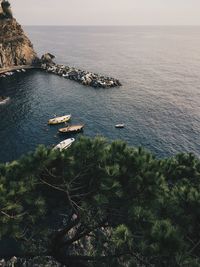 High angle view of sea against sky