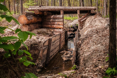 High angle view of old ruins