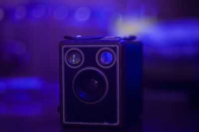 Close-up of illuminated electric lamp