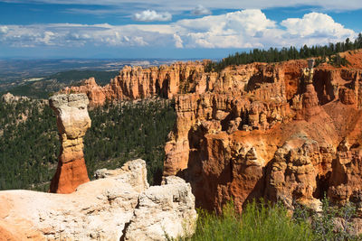 Panoramic view of rock formations against sky