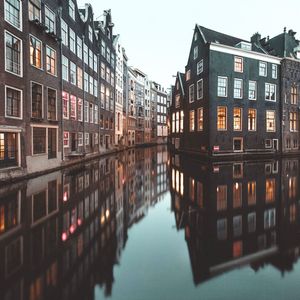 Reflection of buildings in water