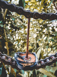 Close-up of rusty chain