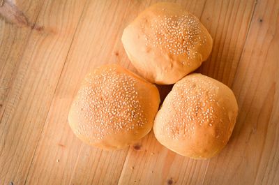 High angle view of bread on table