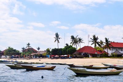 Boats in calm sea