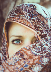 Close-up portrait of a young woman