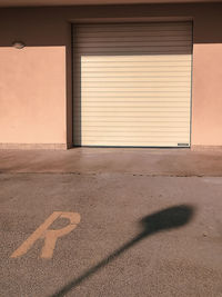 View of parking lot against cloudy sky