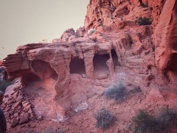 Low angle view of rock formation