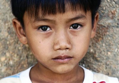 Close-up portrait of cute boy