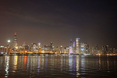 Illuminated city at night