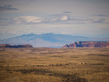 Scenic view of landscape against cloudy sky