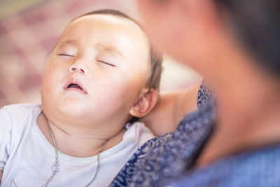 Close-up portrait of cute baby