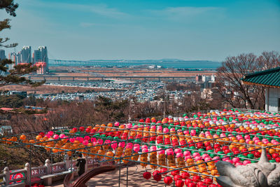 View of lanterns against sky