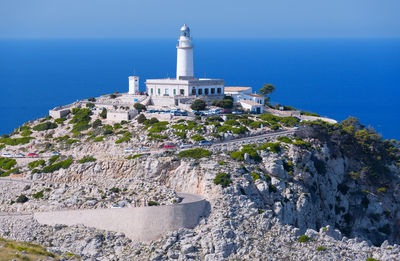 View of lighthouse at seaside