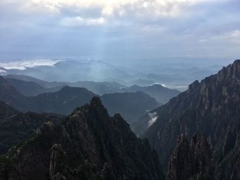 Panoramic view of mountains against sky