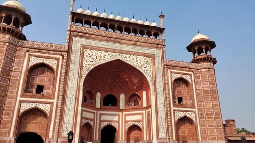 Low angle view of historical building against clear sky