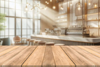 Close-up of wooden table