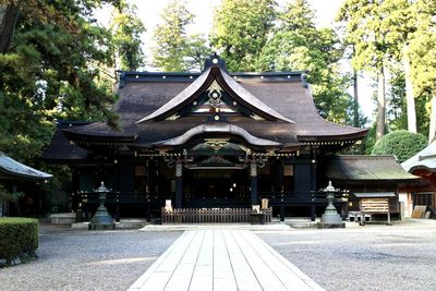 Temple in park against building