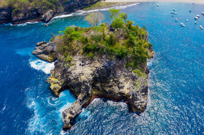 View of island in sea