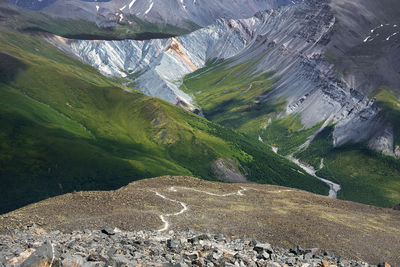 High angle view of altai mountains