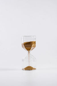 Electric lamp on glass against white background