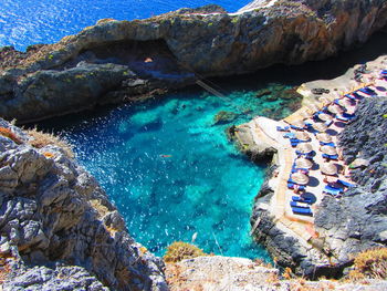 Rock formations in water