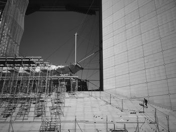 Low angle view of construction site in city