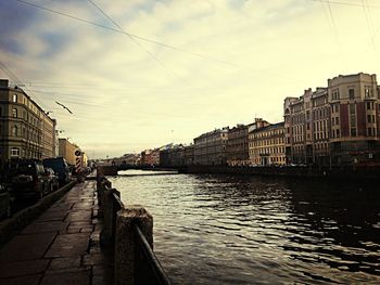 View of river with buildings in background