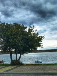 Scenic view of river against sky