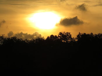 Silhouette trees against sky during sunset