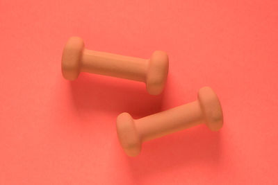 Close-up of toy against red background