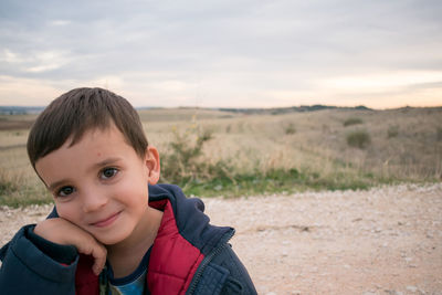 Portrait of boy looking away