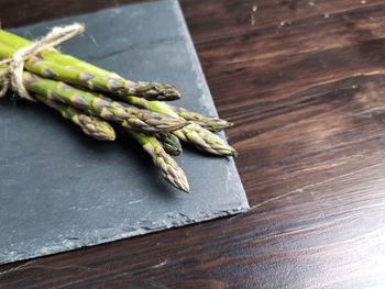 High angle view of food on table