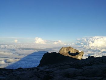 Scenic view of landscape against sky during winter