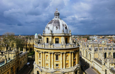 Oxford university against sky in city