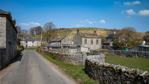 A lane leading to the village of litton, derbyshire, uk, part of the peak district national park