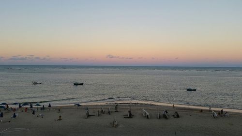 Scenic view of sea at sunset