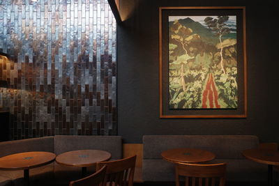 Empty chairs and table at home